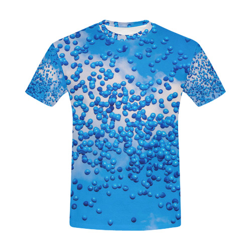 Blue Toy Balloons Flight Fantasy Atmosphere Dream All Over Print T-Shirt for Men (USA Size) (Model T40)