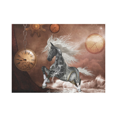 Amazing steampunk horse, silver Placemat 14’’ x 19’’ (Four Pieces)