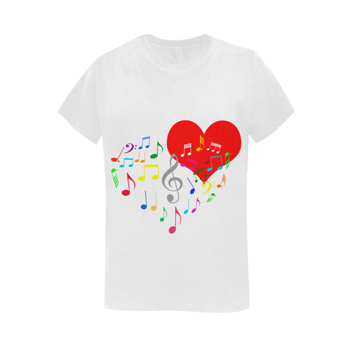 Singing Heart Red Song Color Music Love Romantic Women's T-Shirt in USA Size (Two Sides Printing)