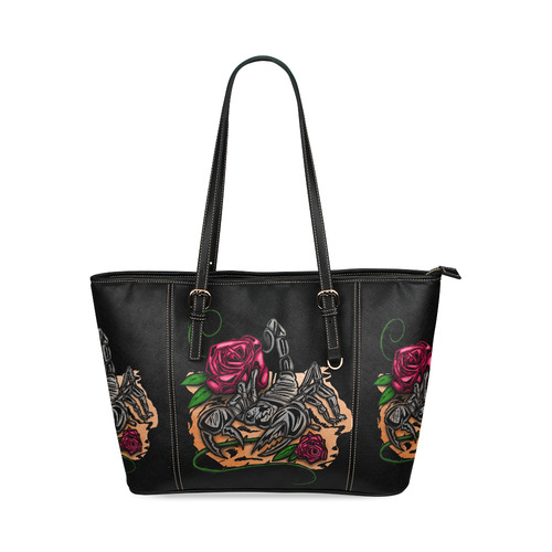 Zodiac - Scorpio Leather Tote Bag/Large (Model 1640)