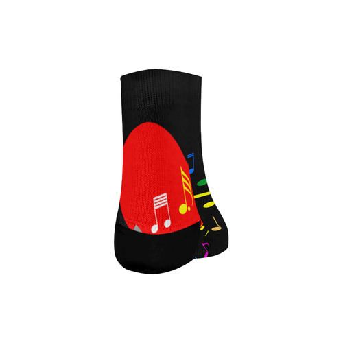 Singing Heart Red Song Color Music Love Romantic Quarter Socks