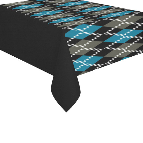 argyle 6 Cotton Linen Tablecloth 60" x 90"