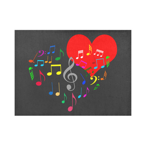 Singing Heart Red Song Color Music Love Romantic Placemat 14’’ x 19’’ (Set of 2)