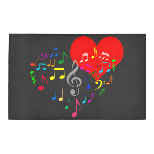 Singing Heart Red Song Color Music Love Romantic Bath Rug 20''x 32''