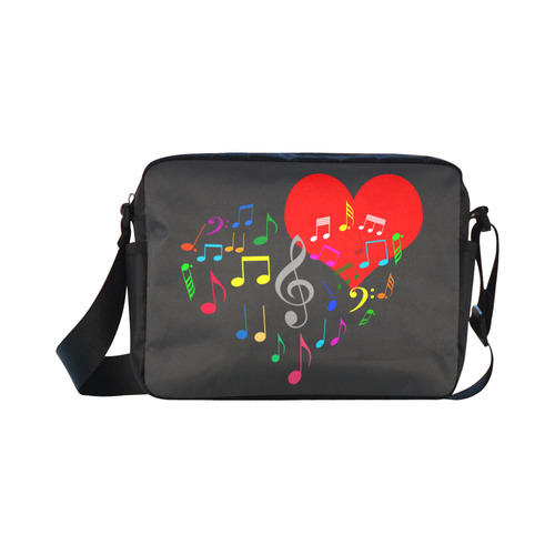 Singing Heart Red Song Color Music Love Romantic Classic Cross-body Nylon Bags (Model 1632)