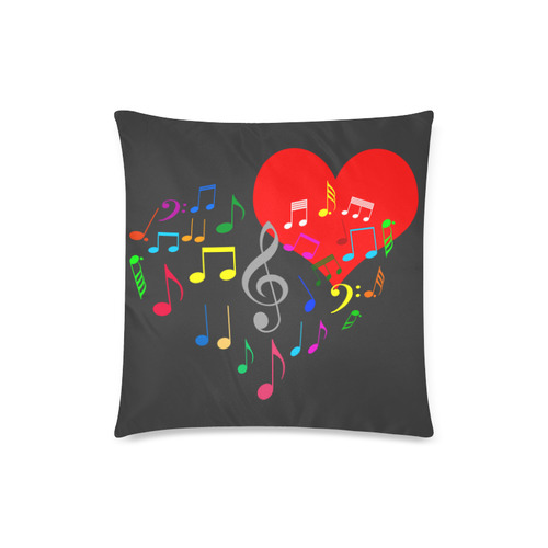 Singing Heart Red Song Color Music Love Romantic Custom Zippered Pillow Case 18"x18"(Twin Sides)