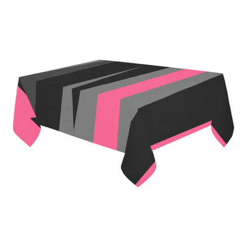 pink black and gray abstract Cotton Linen Tablecloth 60" x 90"
