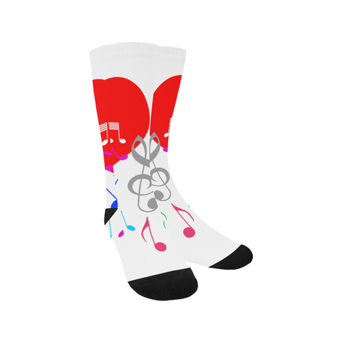 Singing Heart Red Song Color Music Love Romantic Trouser Socks