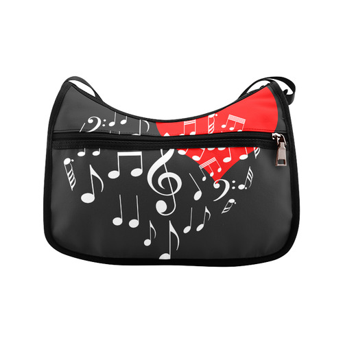 Singing Heart Red Note Music Love Romantic White Crossbody Bags (Model 1616)