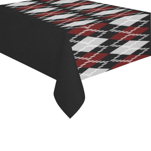argyle 2 Cotton Linen Tablecloth 60" x 90"