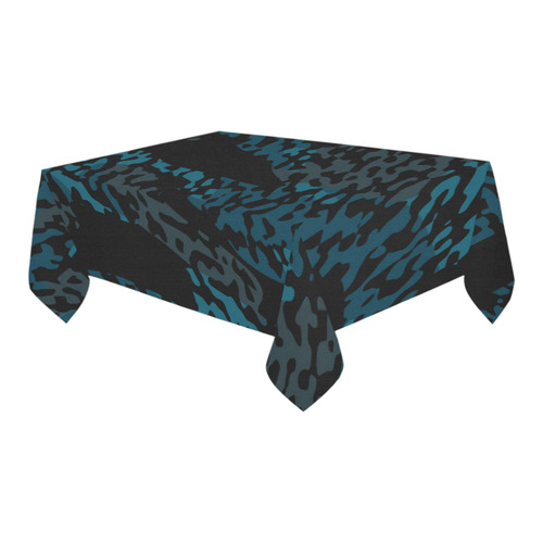 blue cat camo Cotton Linen Tablecloth 60" x 90"