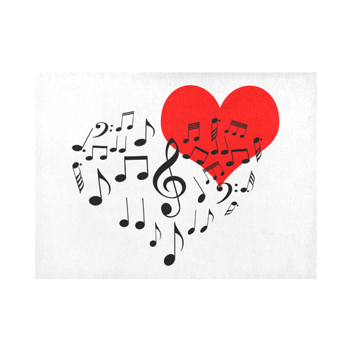 Singing Heart Red Song Black Music Love Romantic Placemat 14’’ x 19’’