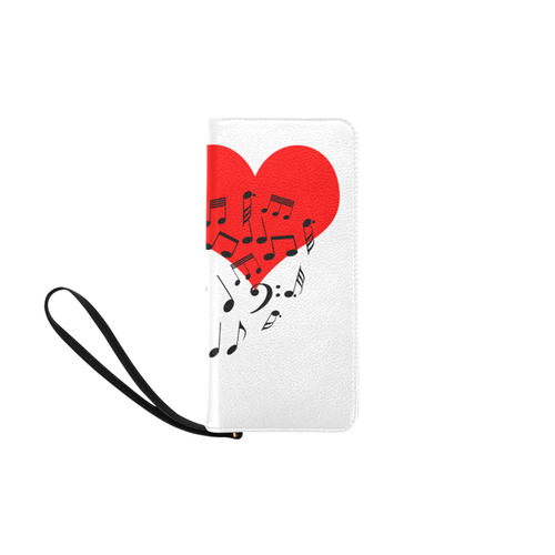 Singing Heart Red Song Black Music Love Romantic Women's Clutch Purse (Model 1637)