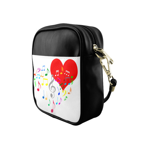 Singing Heart Red Song Color Music Love Romantic Sling Bag (Model 1627)