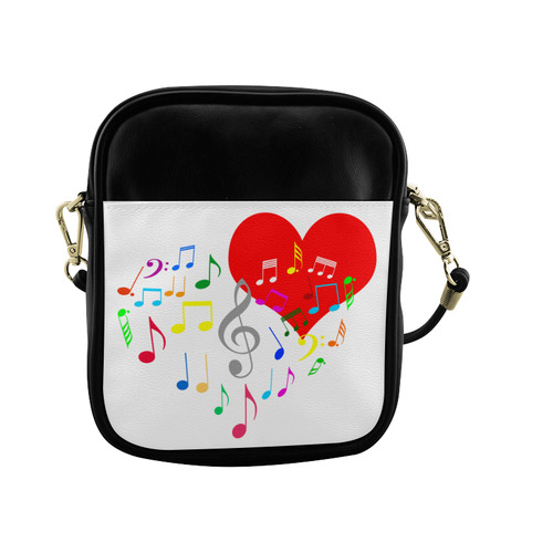 Singing Heart Red Song Color Music Love Romantic Sling Bag (Model 1627)