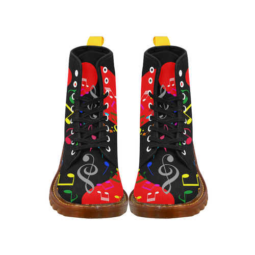 Singing Heart Red Song Color Music Love Romantic Martin Boots For Women Model 1203H