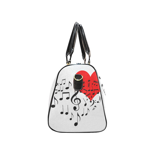 Singing Heart Red Song Black Music Love Romantic New Waterproof Travel Bag/Small (Model 1639)