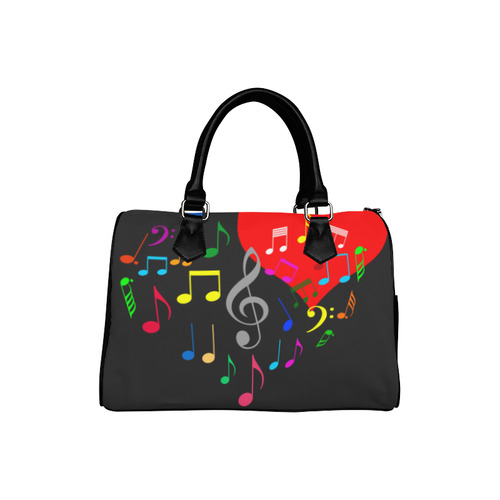 Singing Heart Red Song Color Music Love Romantic Boston Handbag (Model 1621)