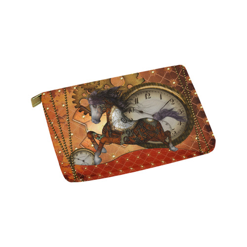 Steampunk, awesome steampunk horse Carry-All Pouch 9.5''x6''