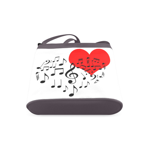 Singing Heart Red Song Black Music Love Romantic Crossbody Bags (Model 1613)