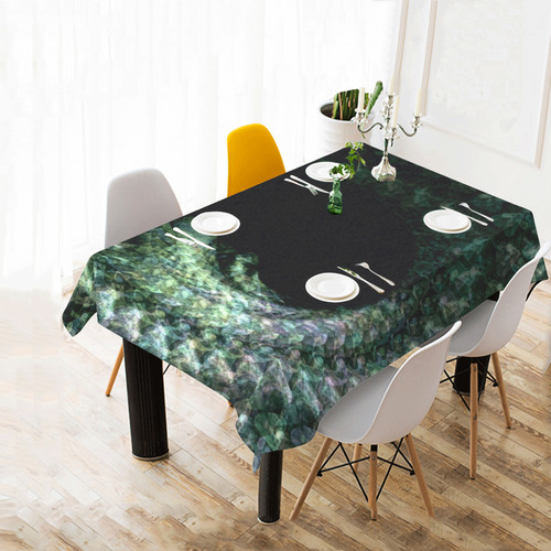 Emerald Light Cotton Linen Tablecloth 60" x 90"