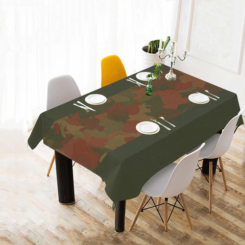 Fall Camo Cotton Linen Tablecloth 60" x 90"