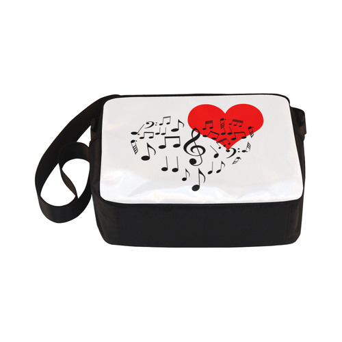 Singing Heart Red Song Black Music Love Romantic Classic Cross-body Nylon Bags (Model 1632)