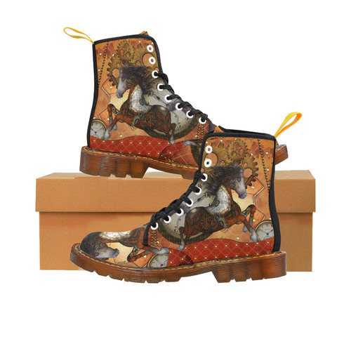 Steampunk, awesome steampunk horse Martin Boots For Women Model 1203H