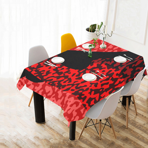 red cat camo Cotton Linen Tablecloth 60" x 90"