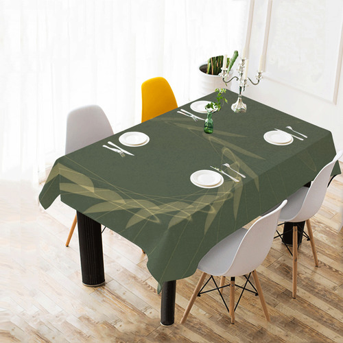 golden green Cotton Linen Tablecloth 60" x 90"