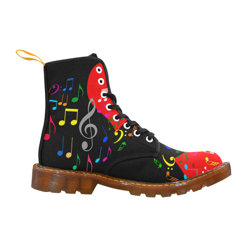 Singing Heart Red Song Color Music Love Romantic Martin Boots For Men Model 1203H