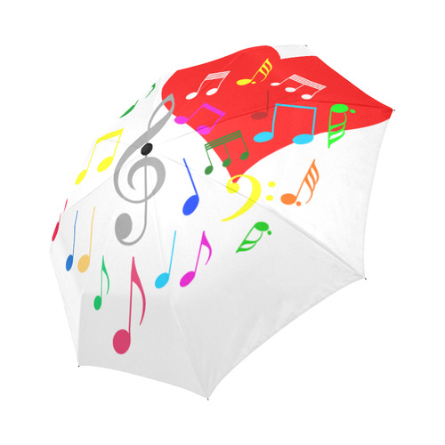 Singing Heart Red Song Color Music Love Romantic Auto-Foldable Umbrella (Model U04)