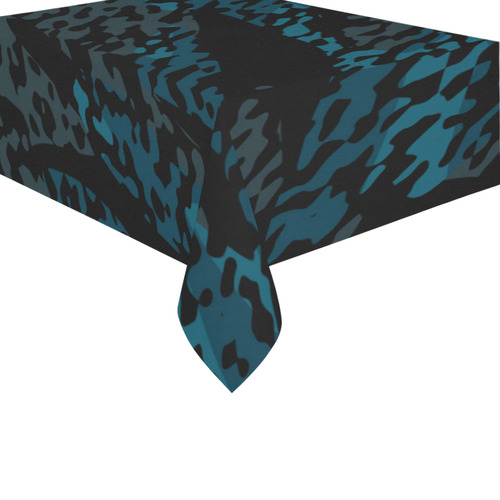 blue cat camo Cotton Linen Tablecloth 60" x 90"