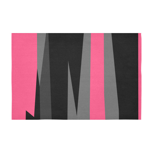 pink black and gray abstract Cotton Linen Tablecloth 60" x 90"