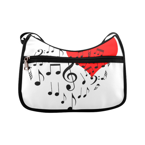 Singing Heart Red Song Black Music Love Romantic Crossbody Bags (Model 1616)