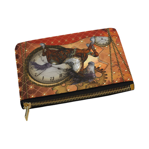 Steampunk, awesome steampunk horse Carry-All Pouch 12.5''x8.5''