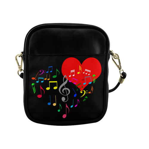 Singing Heart Red Song Color Music Love Romantic Sling Bag (Model 1627)