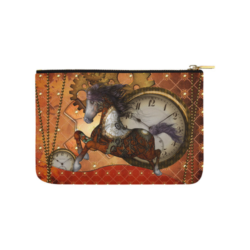 Steampunk, awesome steampunk horse Carry-All Pouch 9.5''x6''