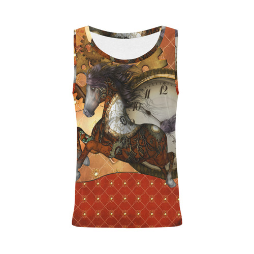 Steampunk, awesome steampunk horse All Over Print Tank Top for Women (Model T43)