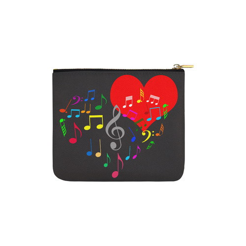 Singing Heart Red Song Color Music Love Romantic Carry-All Pouch 6''x5''