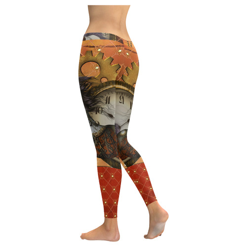 Steampunk, awesome steampunk horse Women's Low Rise Leggings (Invisible Stitch) (Model L05)