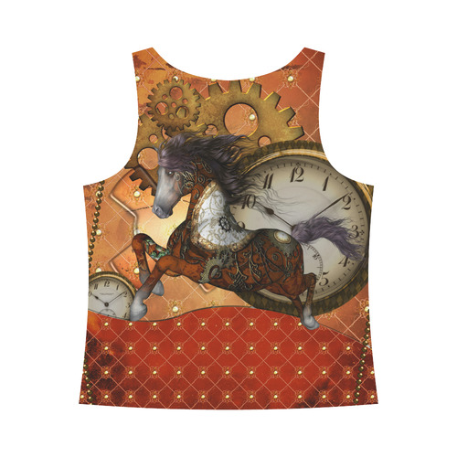 Steampunk, awesome steampunk horse All Over Print Tank Top for Women (Model T43)