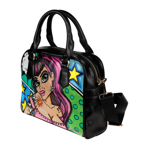 Comic Book Tattooed Pinup Girl by Skinderella Shoulder Handbag (Model 1634)