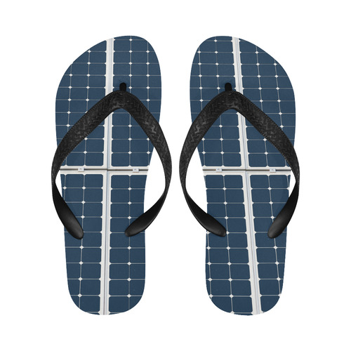 Solar Technology Power Panel Battery Energy Cell Flip Flops for Men/Women (Model 040)