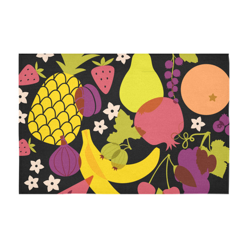 Healthy Fresh Fruits  Pineapple Watermelon Grapes Cotton Linen Tablecloth 60" x 90"