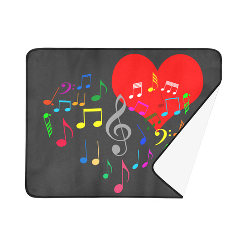Singing Heart Red Song Color Music Love Romantic Beach Mat 78"x 60"