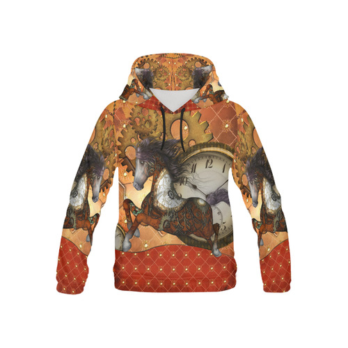 Steampunk, awesome steampunk horse All Over Print Hoodie for Kid (USA Size) (Model H13)