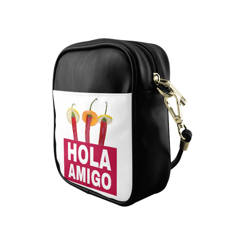 Hola Amigo Three Red Chili Peppers Friend Funny Sling Bag (Model 1627)