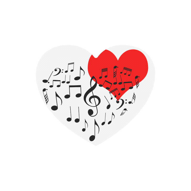 Singing Heart Red Song Black Music Love Romantic Heart Shaped Mousepad Id D