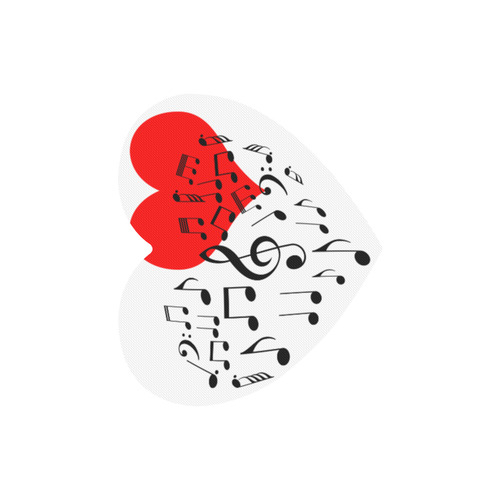 Singing Heart Red Song Black Music Love Romantic Heart-shaped Mousepad